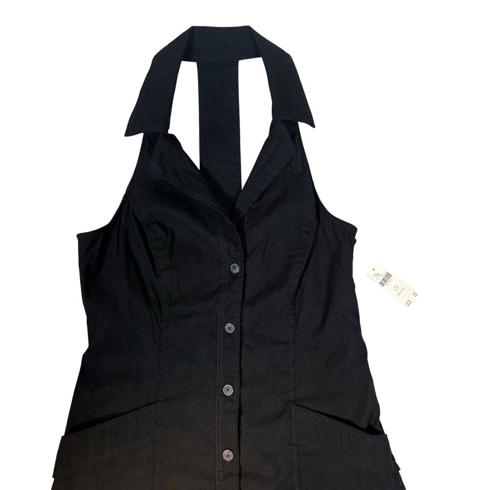 NWT Maeve Anthropologie Lined Linen Blend Halter Mini Dress Side Zip Size LP - Picture 7 of 16